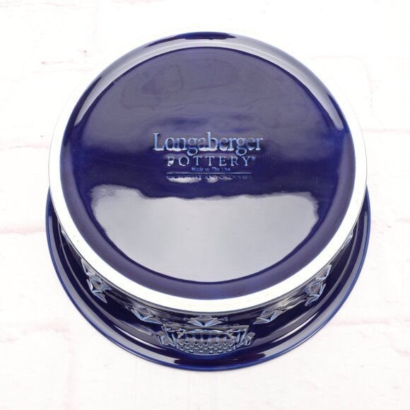 Longaberger Covered Casserole Serving Dish Blue 1 1/2 Quart American Eagle Stars - Picture 5 of 5